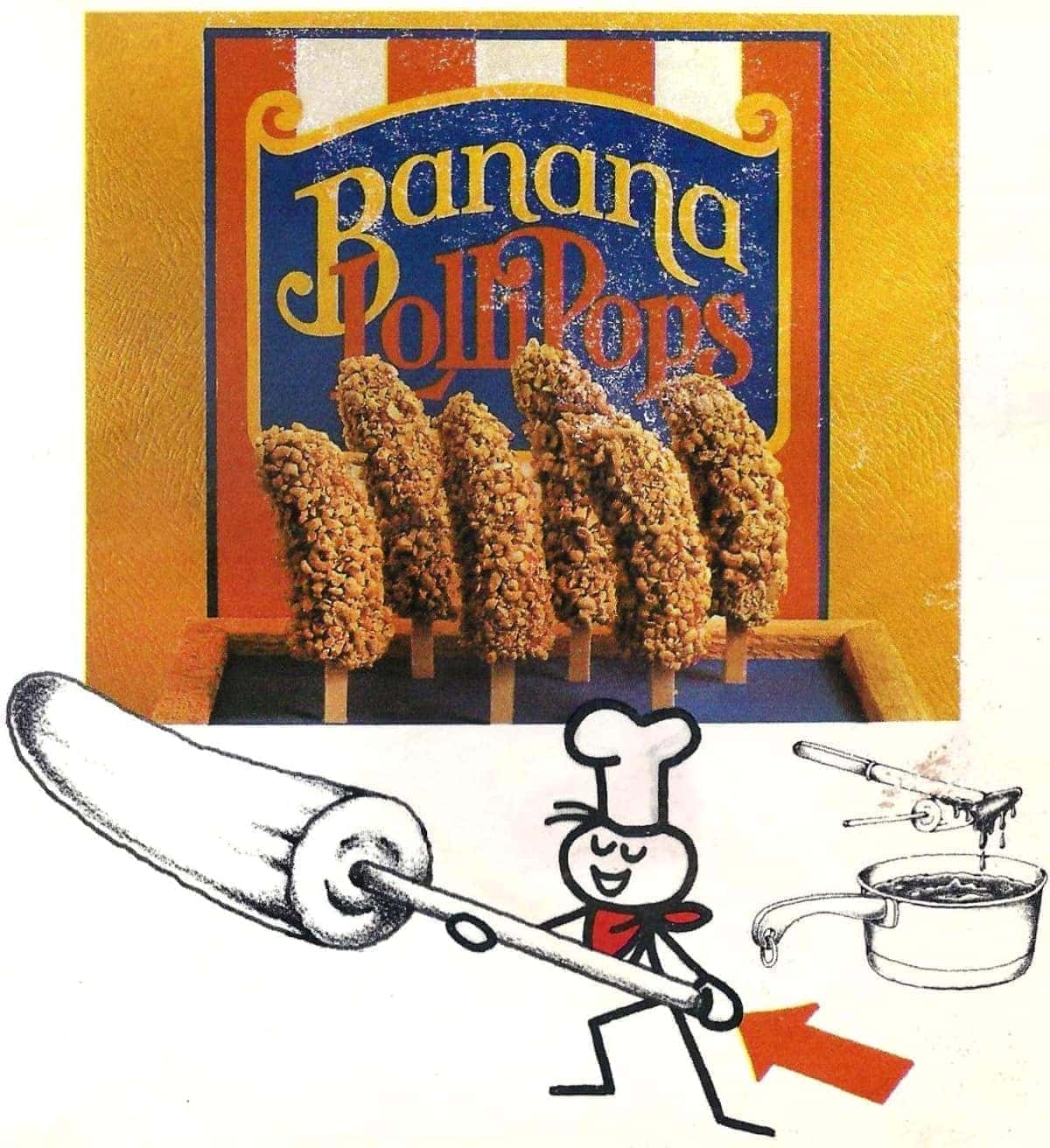 Chocolate, peanut butter & banana lollipops (1980) - Click Americana