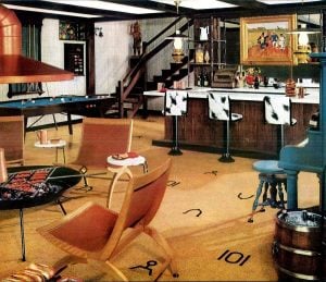 Basement remodeling ideas from 1958 - Western theme decor