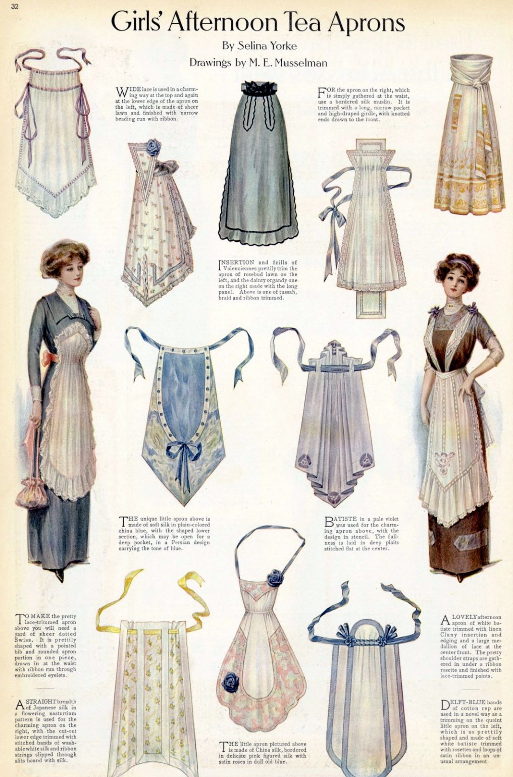 See pretty antique apron styles from 100+ years ago Click Americana