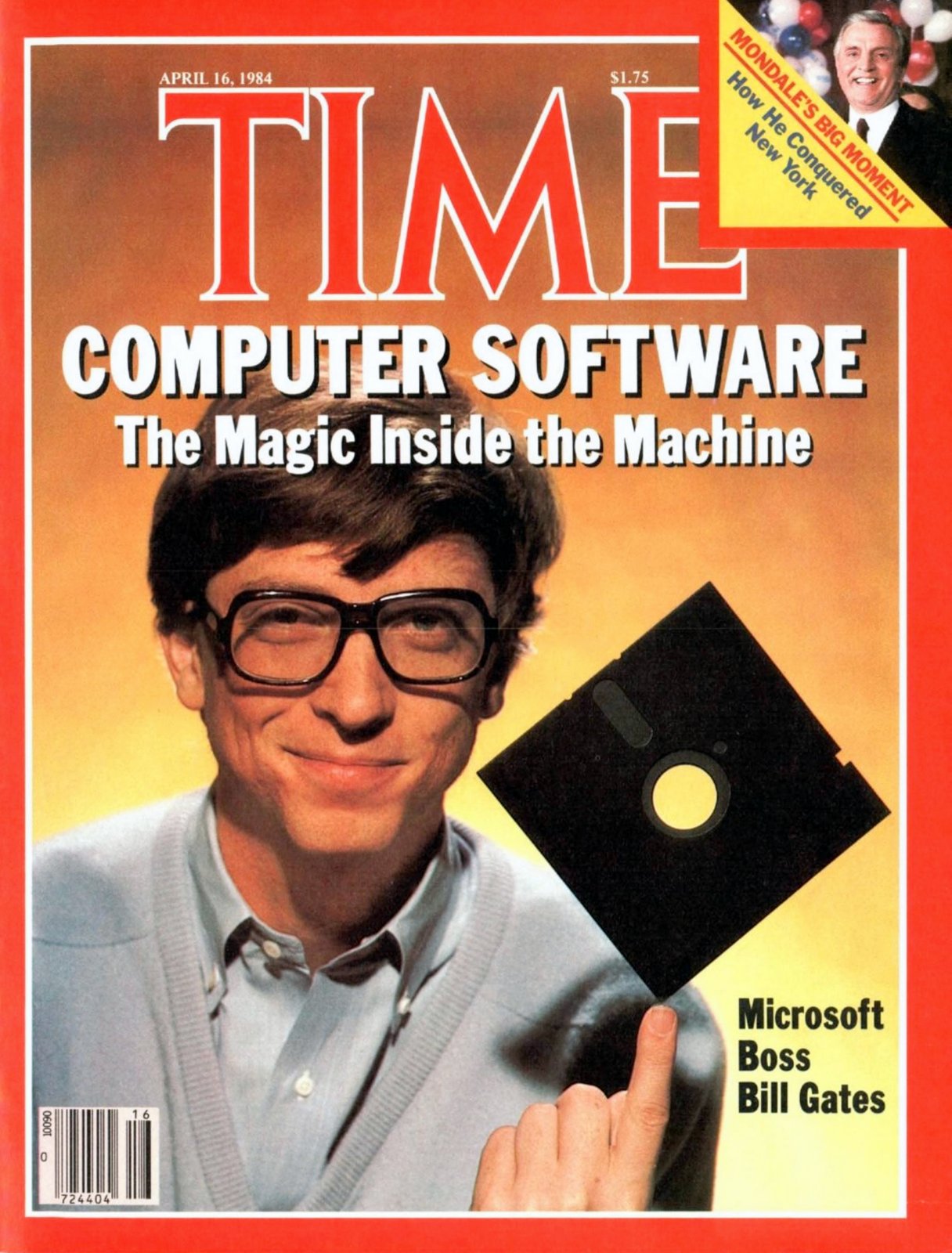 Bill Gates on the cover of Time magazine (1984) via ClickAmericana com