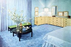 Blue master bedroom interior decor from 1954