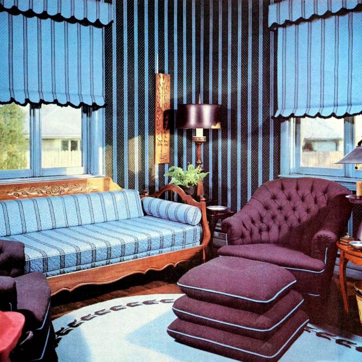 Blue plum vintage study guestroom decor