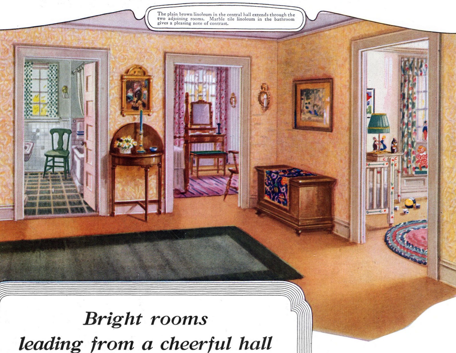 1920s home decor: See beautiful vintage American decorating trends from 100 years ago 32 Bright 1923 home decor via ClickAmericana com