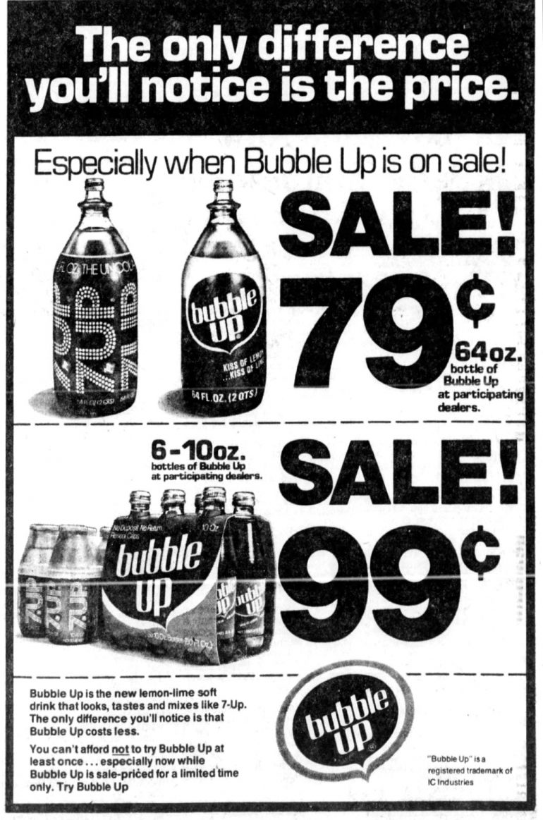 Bubble Up lemonlime soda The old soft drink with a surprisingly long