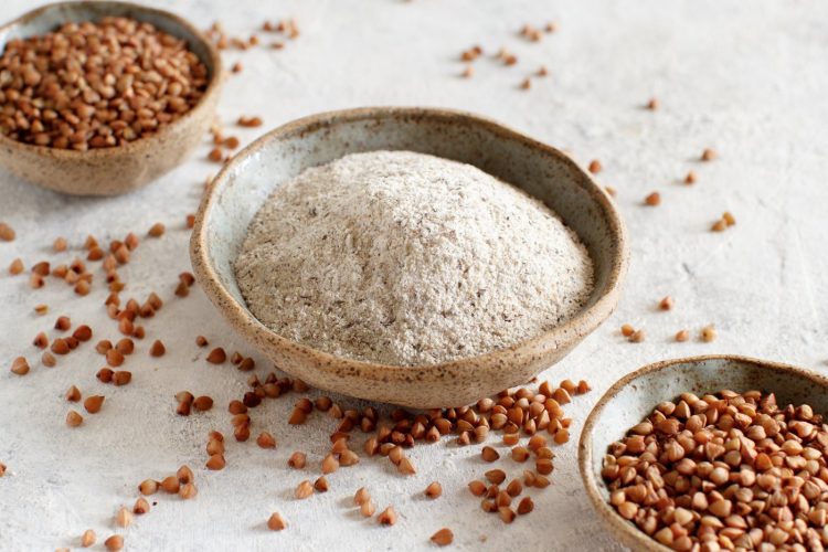 5 ways to make buckwheat pancakes the real old-fashioned way 1 Buckwheat flour and buckwheat grain in bowls