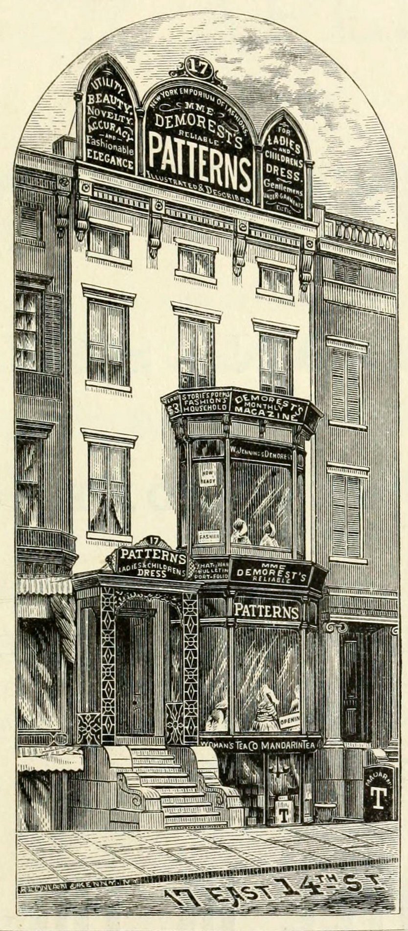 Building - New York Demorest Emporium of Fashions (1874) via ClickAmericana com
