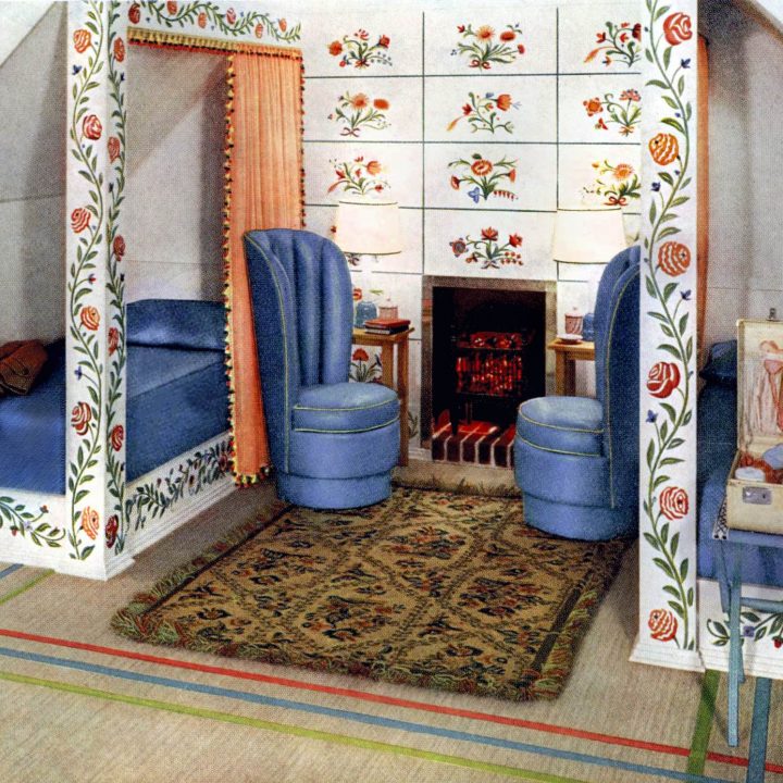 Built-in beds small attic bedroom space (1935)