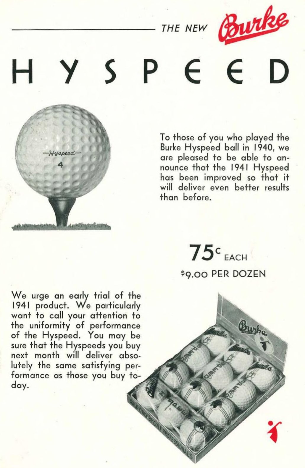 Golf ball history: The sport's evolution from stuffed leather to space-age science 9 Burke Gold Company - Hyspeed Balls (1941) via ClickAmericana com