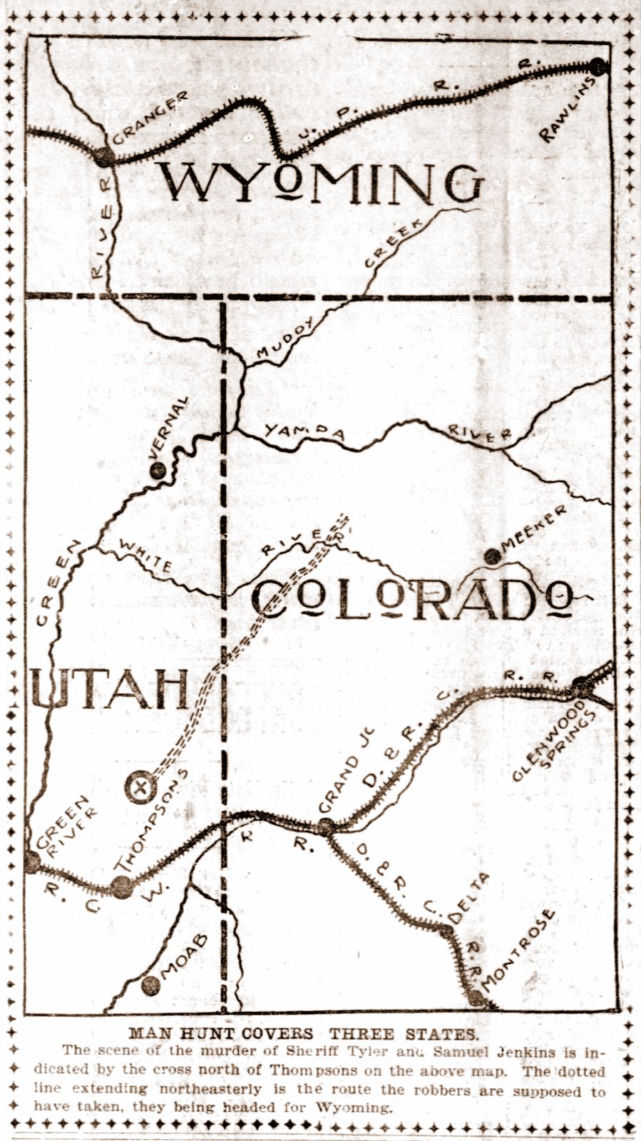 How Butch Cassidy & the Sundance Kid built a 500-man gang & ruled the Wild West 6 Butch Cassidy gang manhunt map in the Salt Lake Herald newspaper (May 29, 1900) via ClickAmericana com