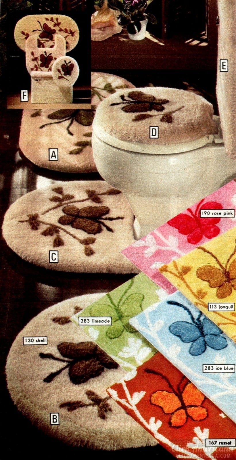 These 12 fuzzy toilet seat covers from the 70s were super retro