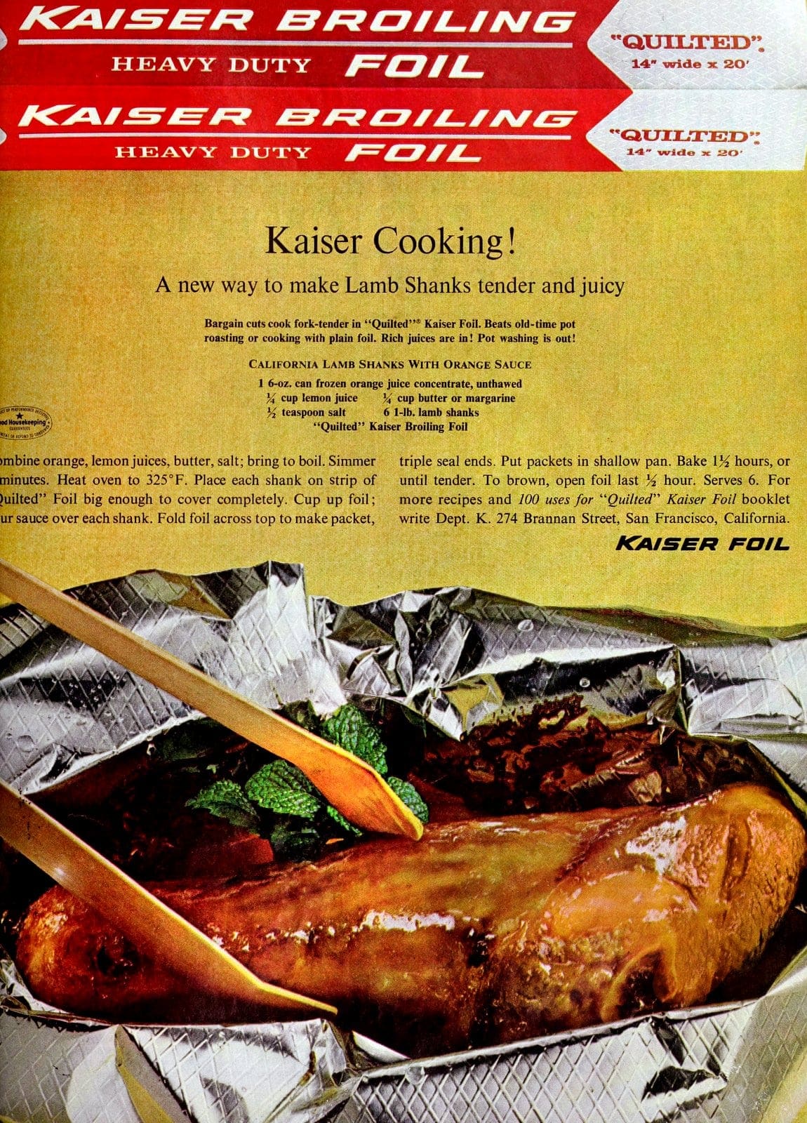 Lamb shanks in foil bundles 3 recipes from the 1960s Click Americana