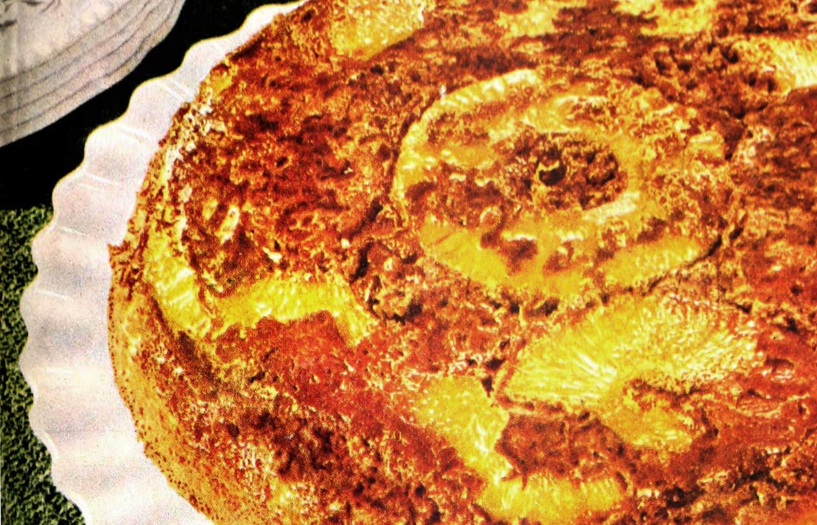 Caramel-pineapple upside-down cake (1953) - Click Americana