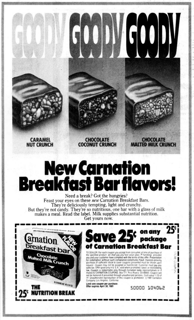 Remember Carnation Breakfast Bars & Carnation Instant Breakfast