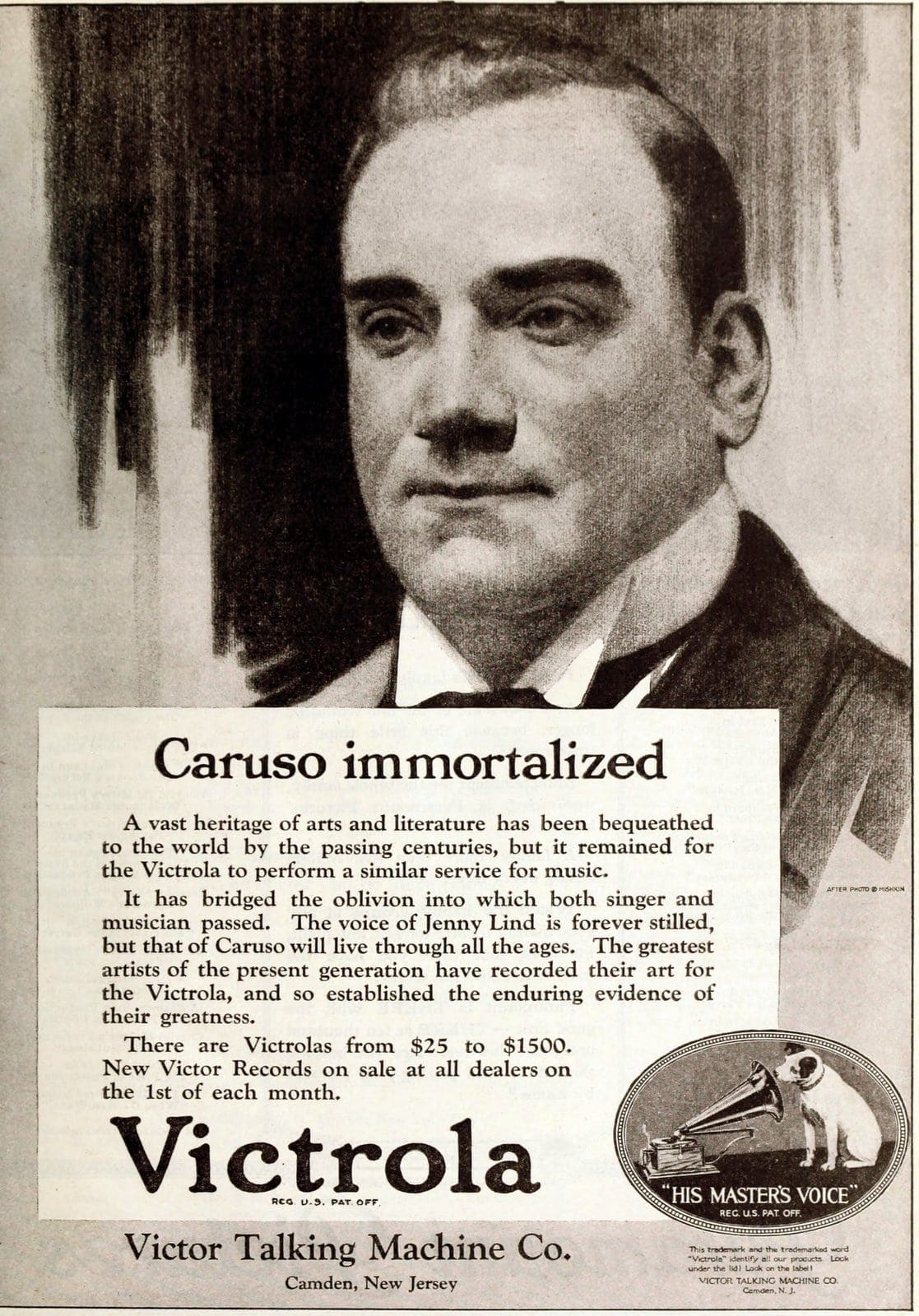 V is for Victrola: The famous record player that turned a brand name into a household word in 1906 5 Caruso for Victrola - Victor Talking Machine Co