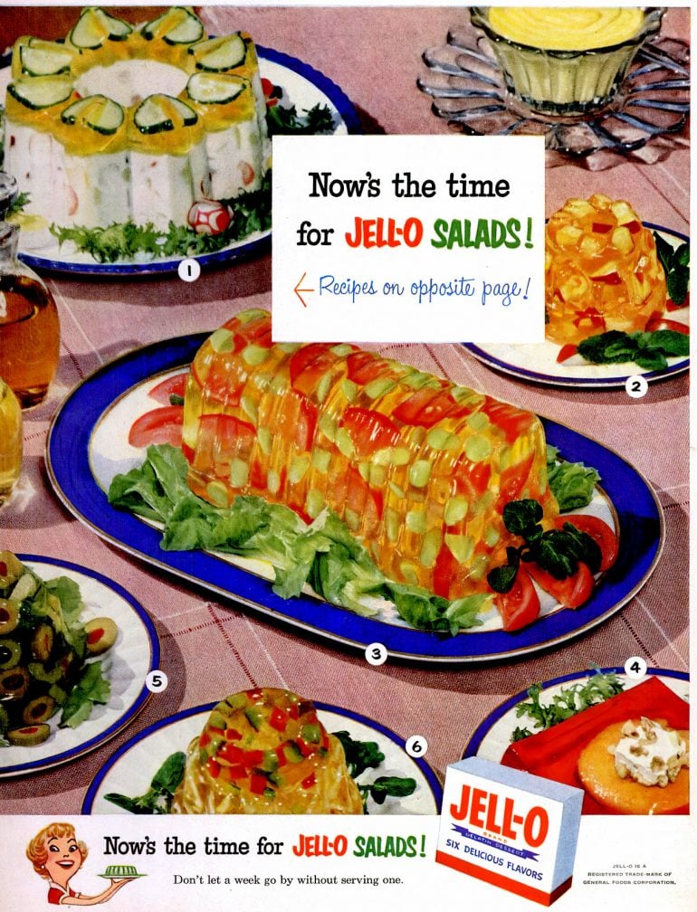 Check out these savory jello salad recipes from the 50s Click Americana