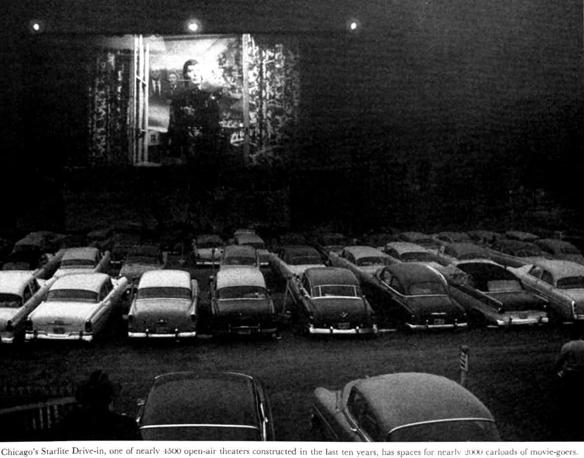 Chicago's Starlite Drive-in (1956) via ClickAmericana com