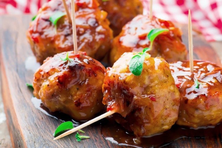 Chicken Meatballs with glaze