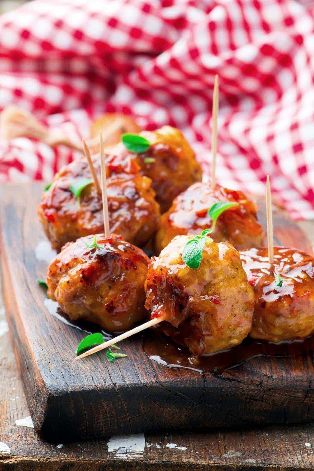 Chicken Meatballs with glaze