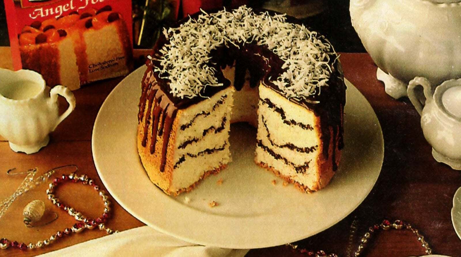 Chocolate angel swirl cake recipe (1986)