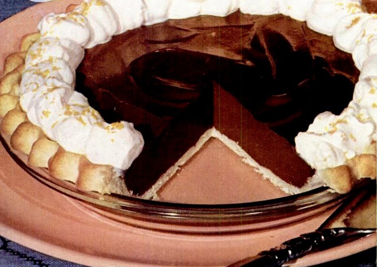 Chocolate orange cream pie recipe (1938) - Click Americana