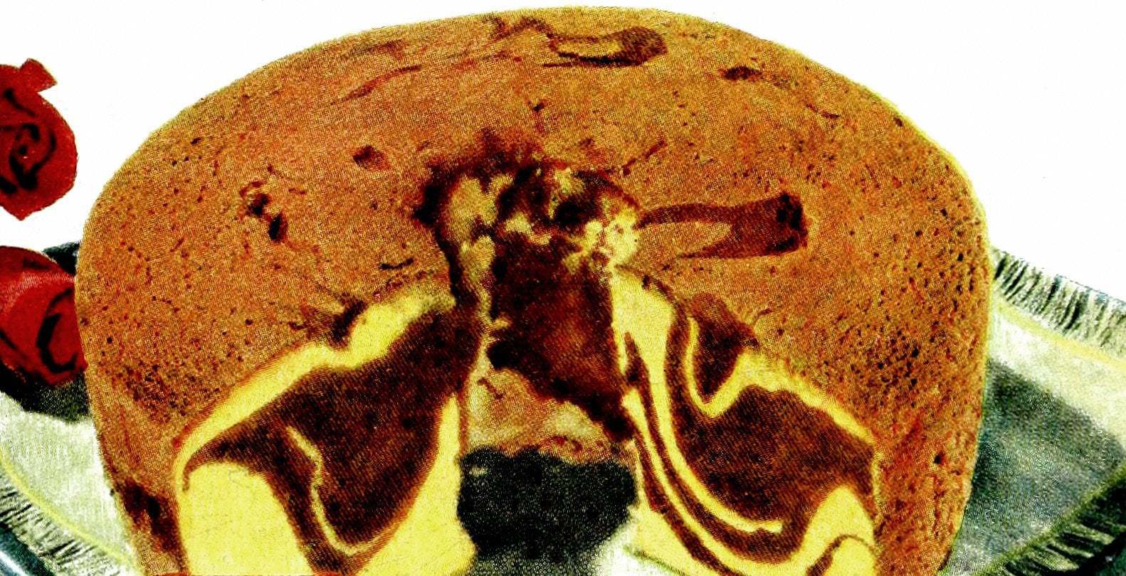 Chocolate & vanilla parfait chiffon cake (1948) - Click Americana