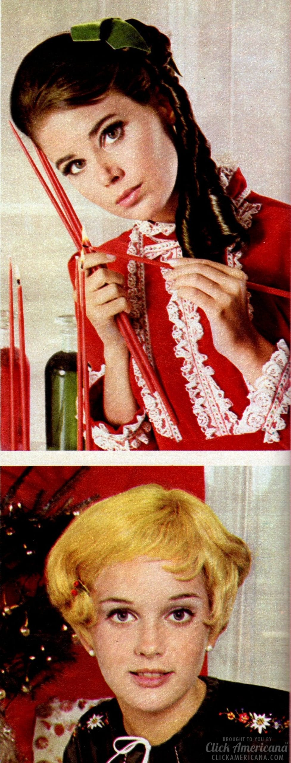 Christmas hairstyles - Fashion from Seventeen - December 1968