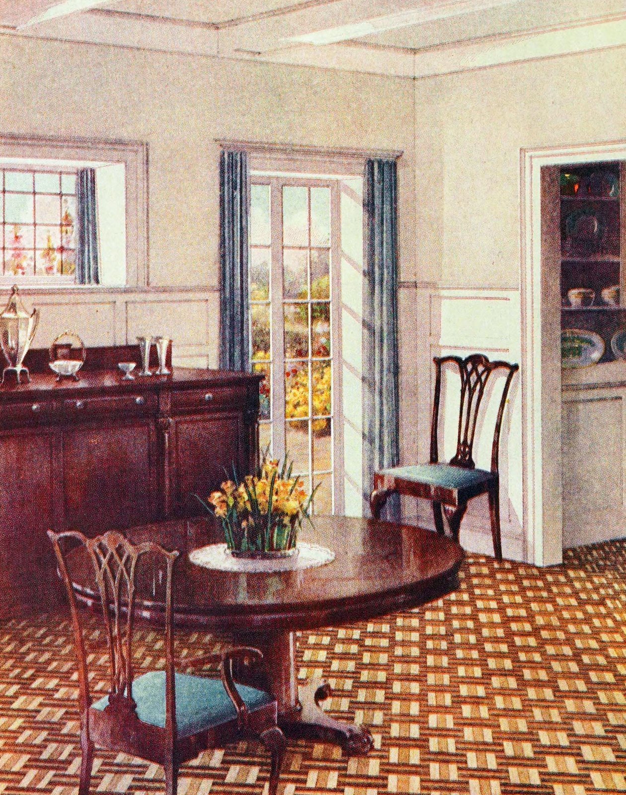 1920s home decor: See beautiful vintage American decorating trends from 100 years ago 25 Classic 1920s home decor - 1922 flooring styles (5) via ClickAmericana com