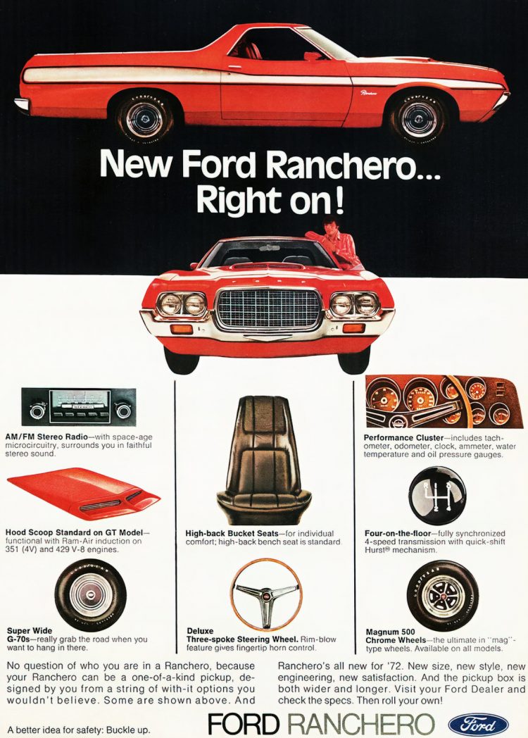 Classic 72 Ford Ranchero trucks