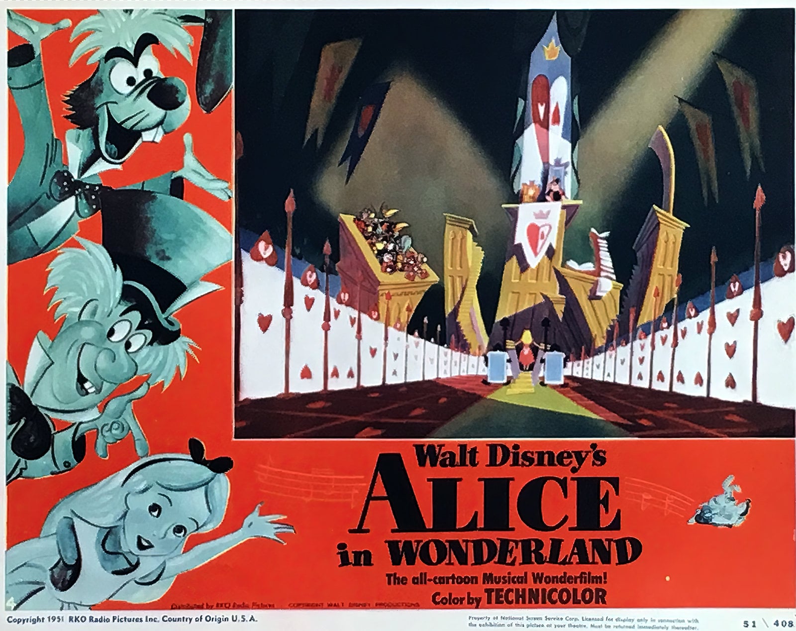 Classic Alice in Wonderland lobby card (1951) via ClickAmericana com