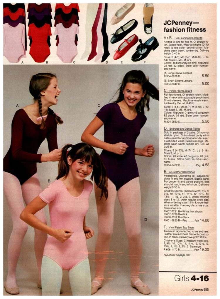 Fashion fitness and leotards for girls from the '80s Click Americana