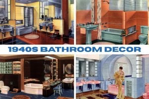 Colorful 1940s bathroom decor at ClickAmericana com