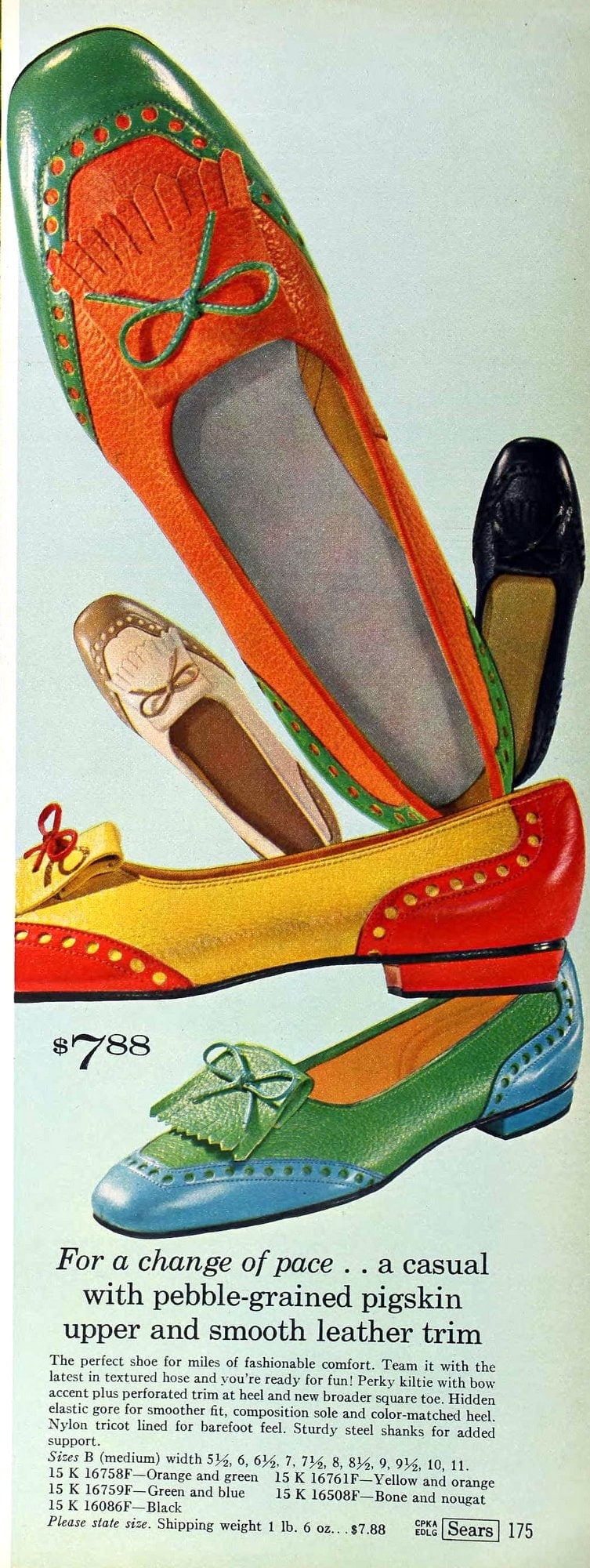 Colorful flats for women - Shoes from the sixties