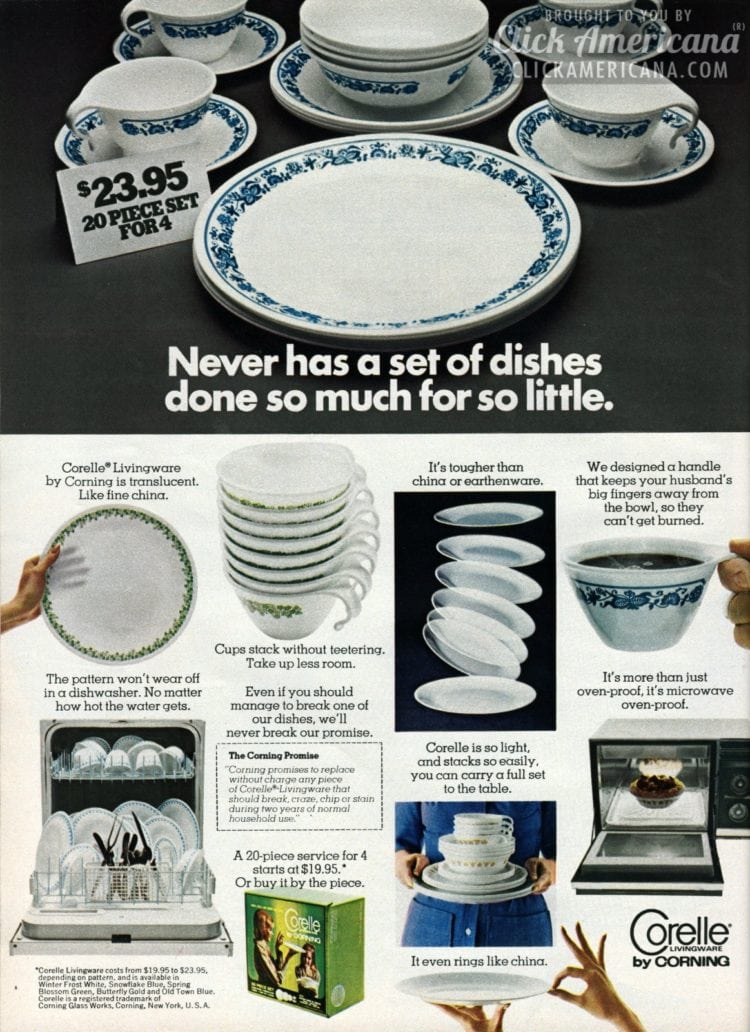 Vintage Corelle dishes from the 70s & 80s are plates full of memories