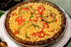 Corn pie with ground beef crust - meat crust