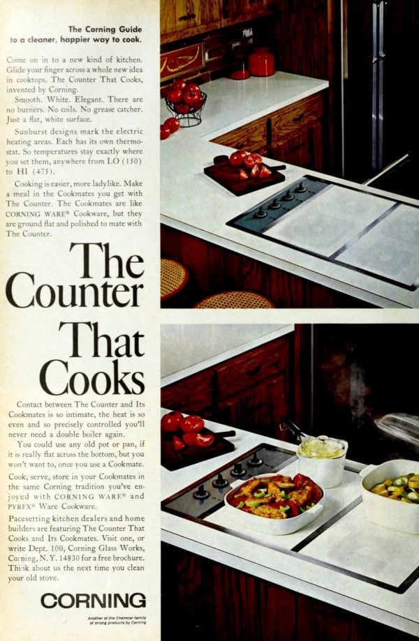 Smoothtop white ceramic cooktops started showing up in kitchens in the 60s & 70s Click Americana