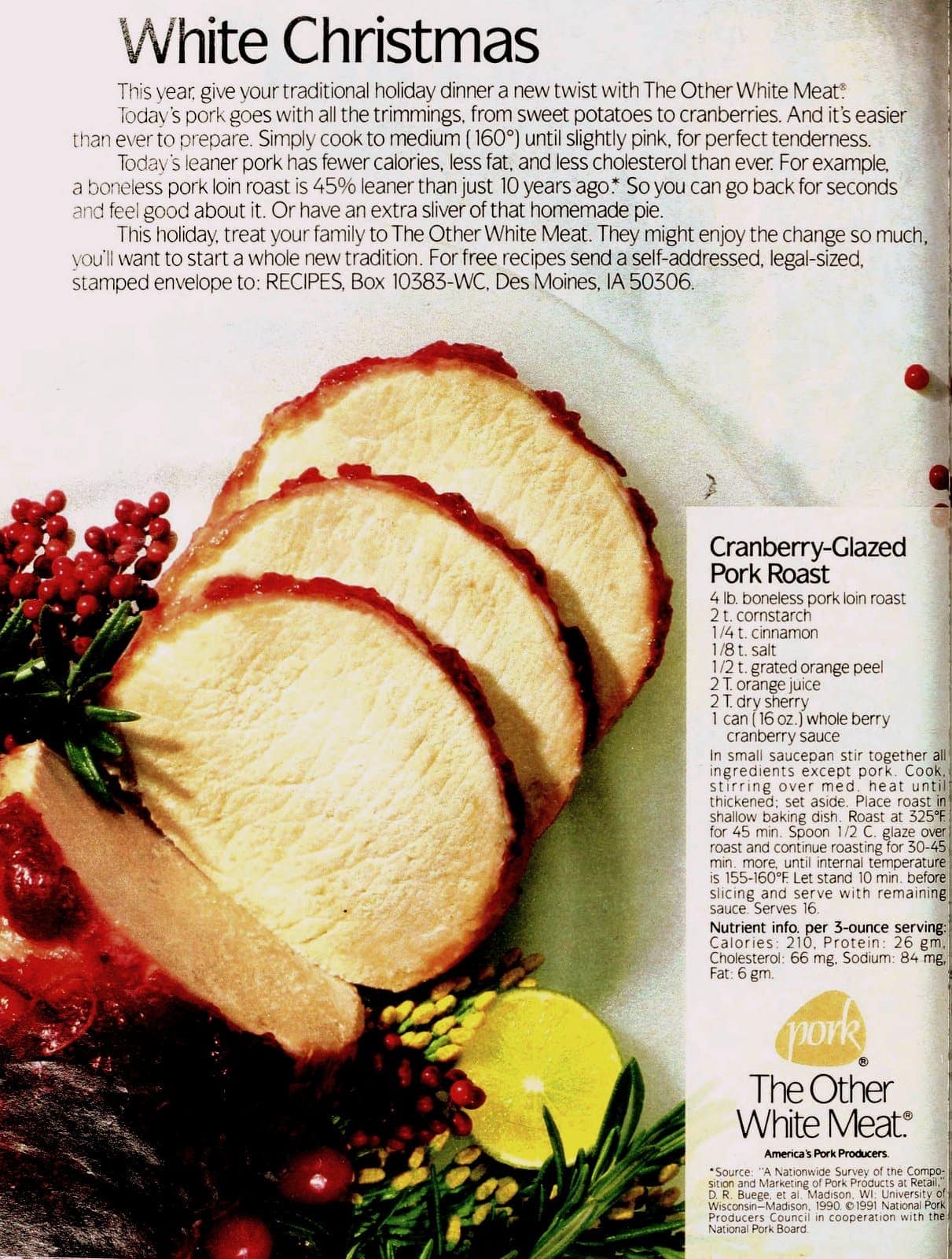 Cranberry-glazed pork roast (1993)