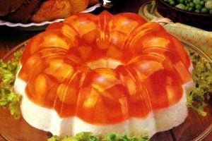 Creamy peach double-decker Jello salad
