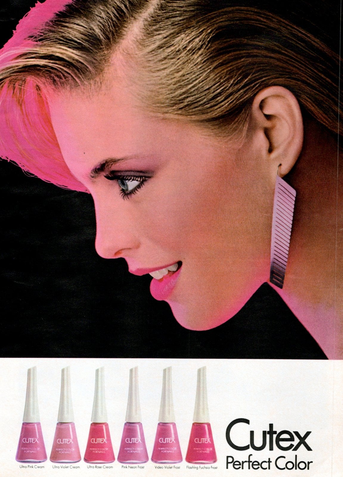 80s nail polish: See the popular colors & top brands of the eighties 4 Cutex pink nail polishes (1983) via ClickAmericana com