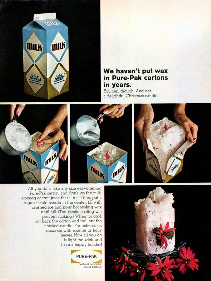 DIY milk carton candle howto Easy retro craft made with ice & wax Click Americana