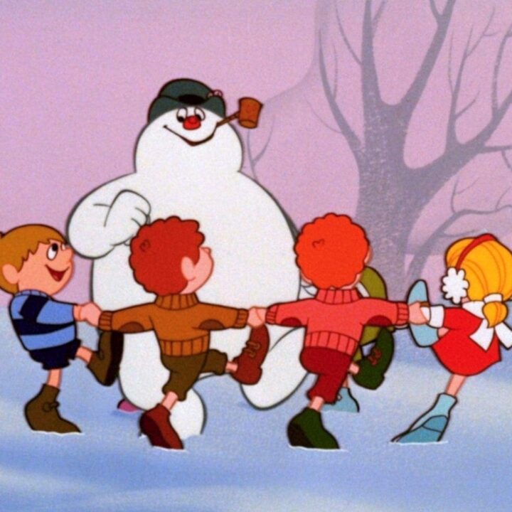 Dancing around Frosty the Snowman
