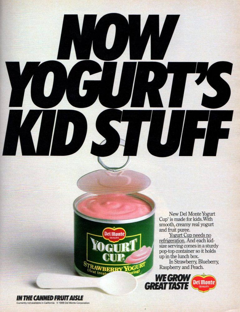 Del Monte Yogurt Cups were awesome snacks for '80s kids Click Americana