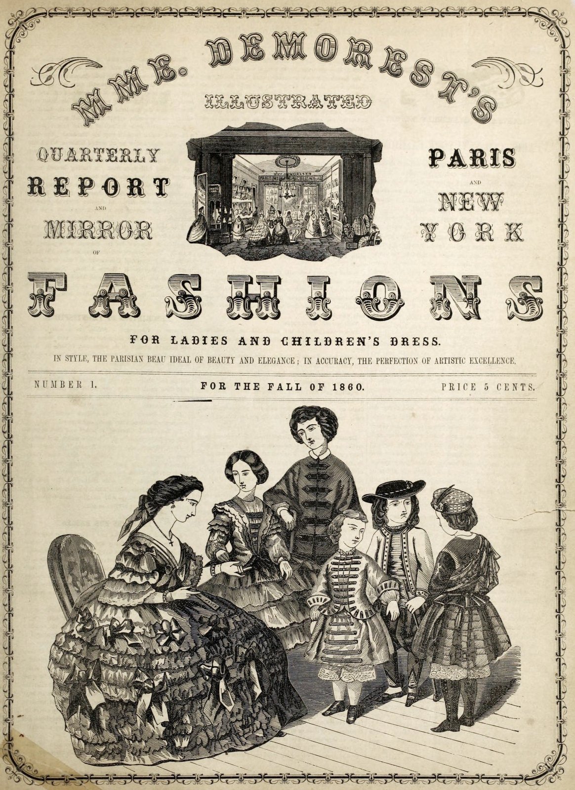 Demorest's Fashion for ladies and children (Fall 1860) via ClickAmericana com