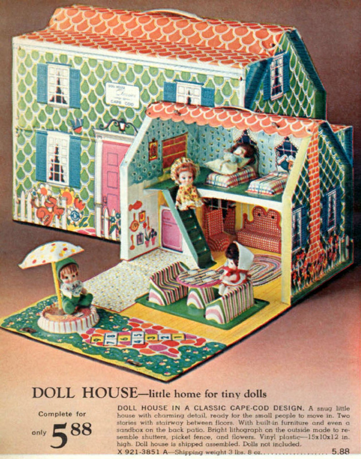 Doll house - Tiny home for dolls (1967) via ClickAmericana com
