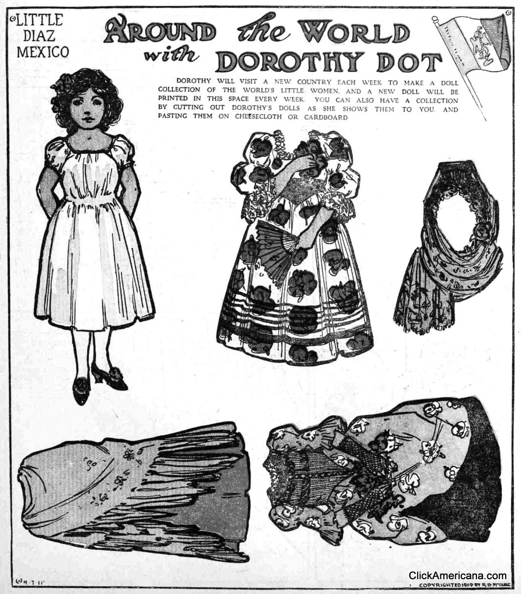 6 vintage paper dolls: Around the world with Dorothy Dot (1909) - Click ...