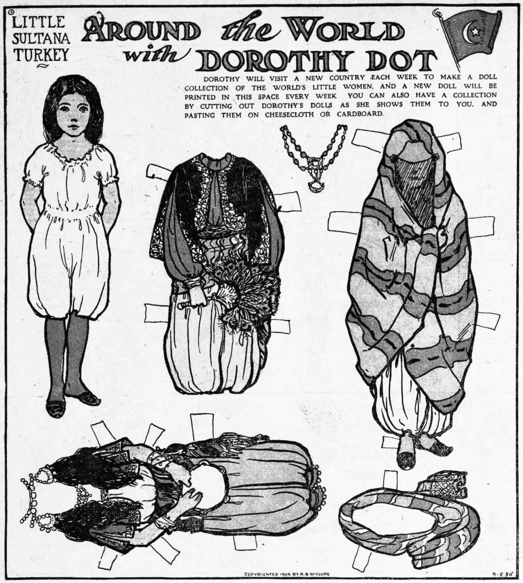6 vintage paper dolls: Around the world with Dorothy Dot (1909) - Click ...