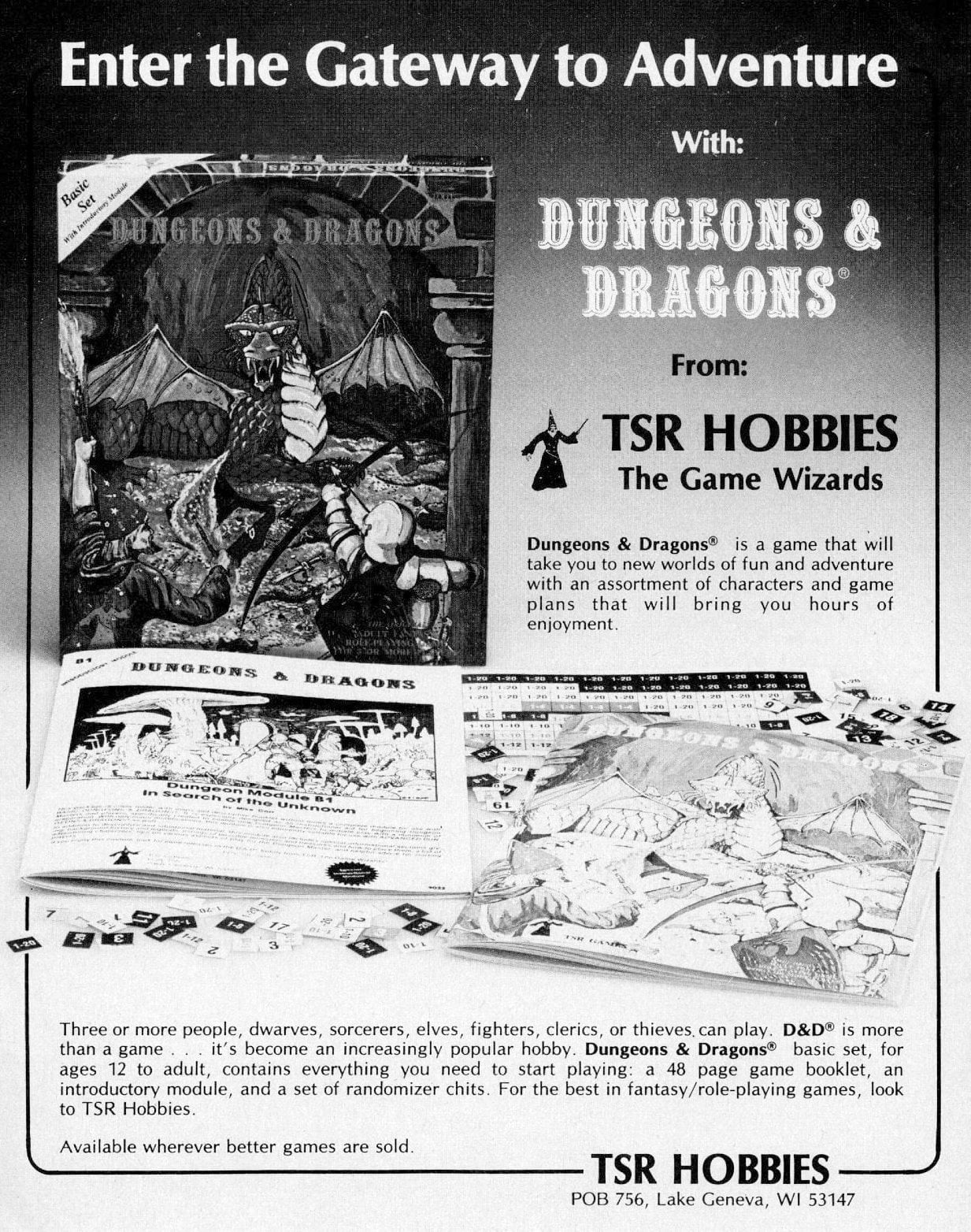 Dungeons and Dragons games at TSR Hobbies (1980) via ClickAmericana com