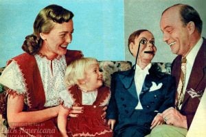 Edgar Bergen and Charlie McCarthy with young Candice Bergen