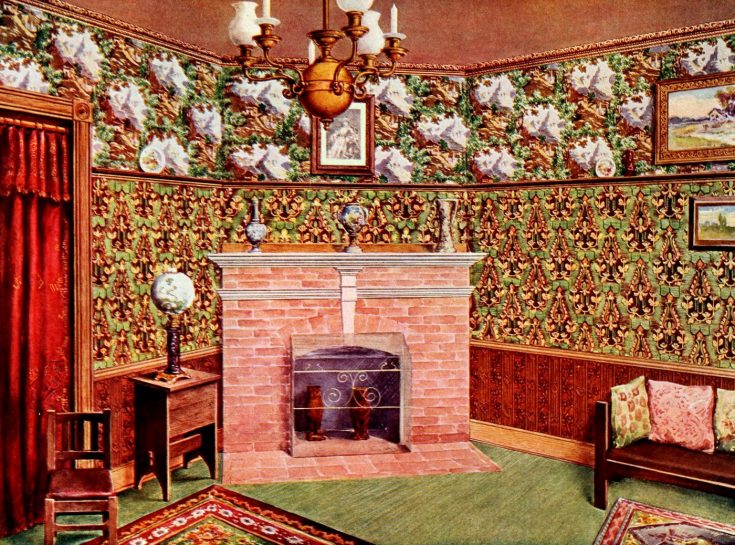 Old Edwardian wallpaper styles & home decor, plus 40 real paper samples