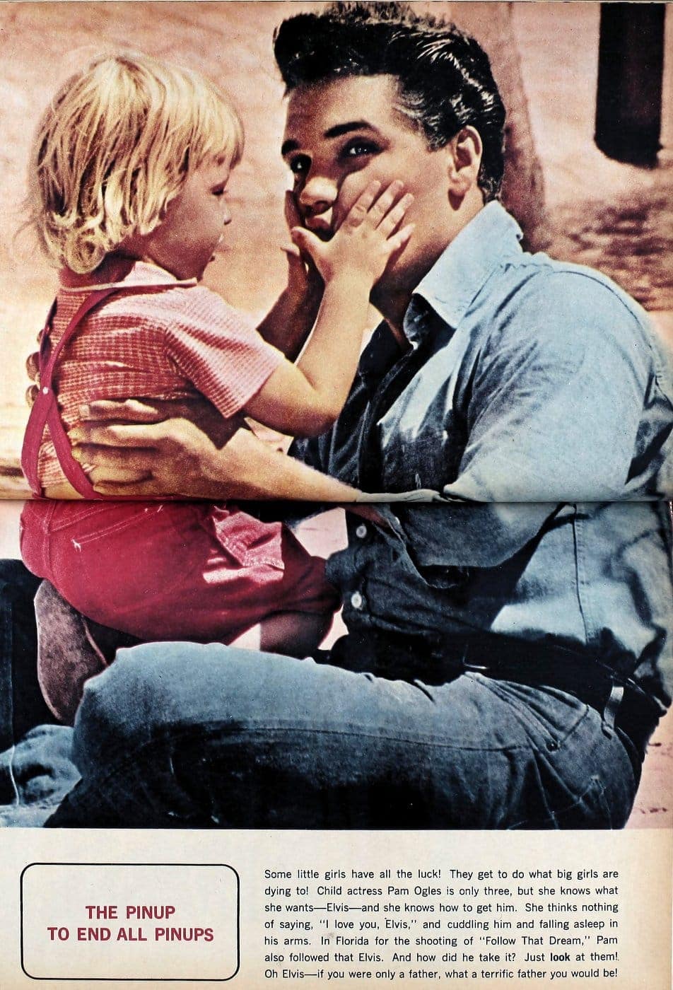 Elvis with a little girl in 1962