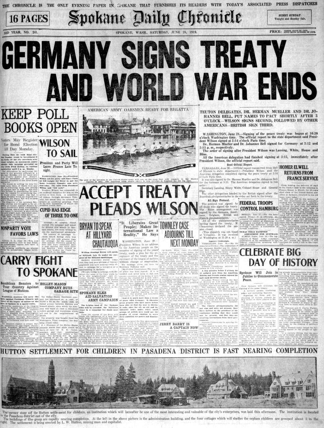 Peace Declared Newspaper Headlines From The Very End Of WWI In 1919 Peace Declared Newspaper Headlines From The Very End Of WWI In 1919